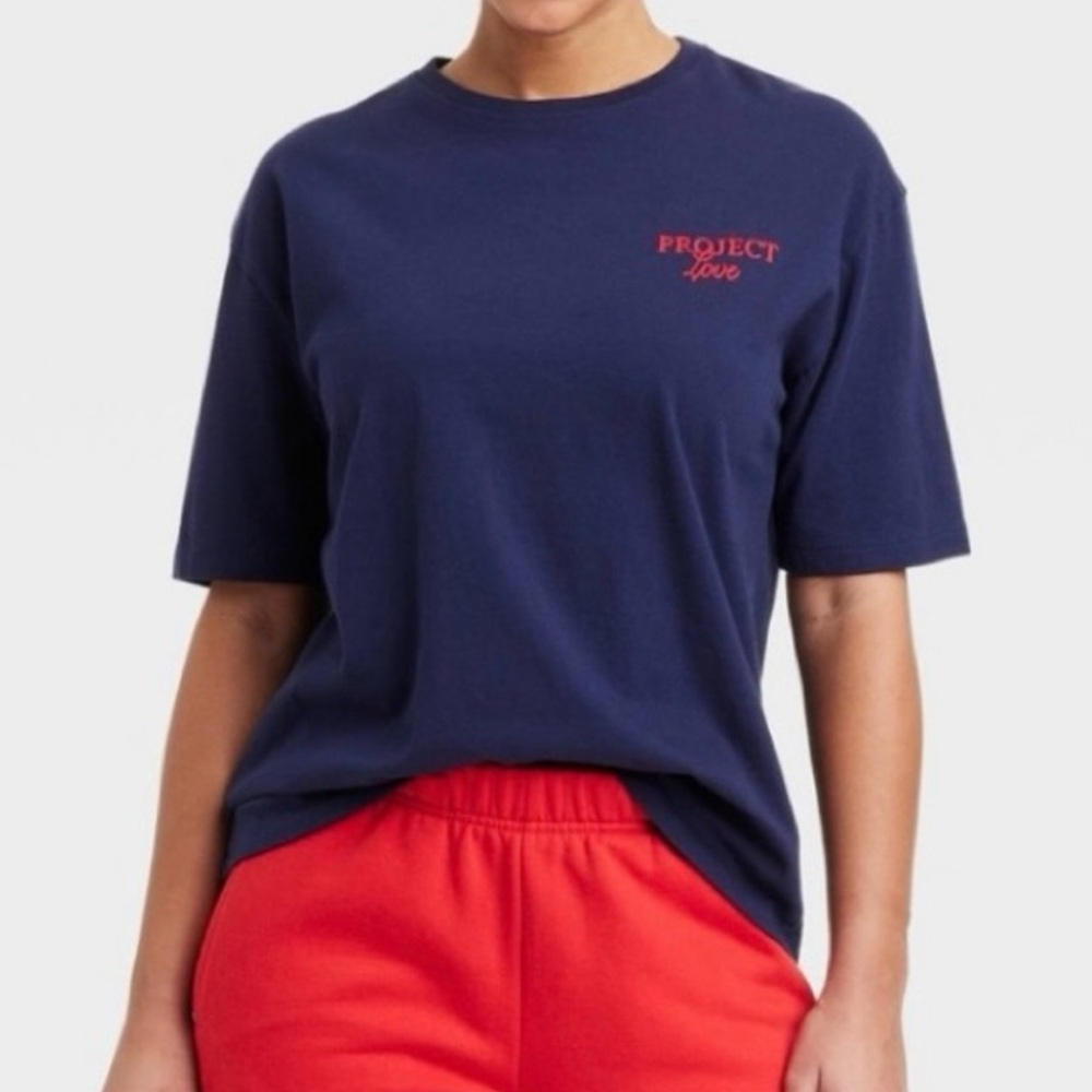 🌟5/$15🌟NWT “Project Love” Navy Short Sleeve Shirt